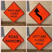 (6) Individual 48x48 Authentic Vintage METAL ROAD SIGNS 65
