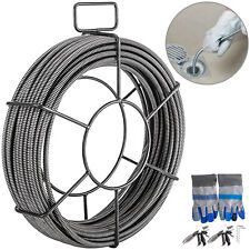 VEVOR 100Ft Drain Cable Sewer Cable 1/2In Drain Cleaning Cable Auger Snake Pipe picture