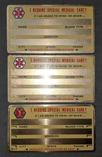 Neat lot of 3 vintage MEDICAL ALERT cards - not engraved - NOS - emergency info picture