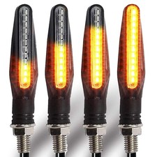 Motorcycle Blinkers Indicator Turn Signal Amber Flowing Sequential Universal picture