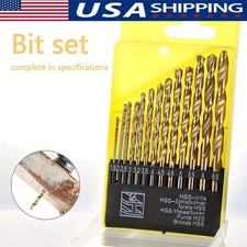 13Pcs HSS Titanium Coated Twist Drill Bit Set 1.5-6.5mm Hex Shank For wood Metal picture