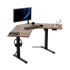 VIVO Rustic Vintage Brown 47 x 47 in Corner Standing Desk, DESK-E1L94N | Elec... picture