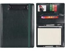 A5 PU Leather Clipboard Partfolio Notepad Forms Holders Document Case - Green picture