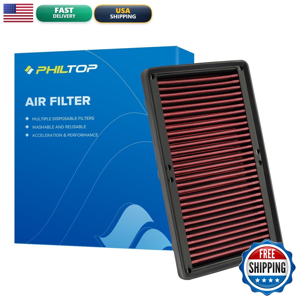 PHILTOP Engine Air Filter, Replacement Car Air Filter CA12816, 2022 Carnival