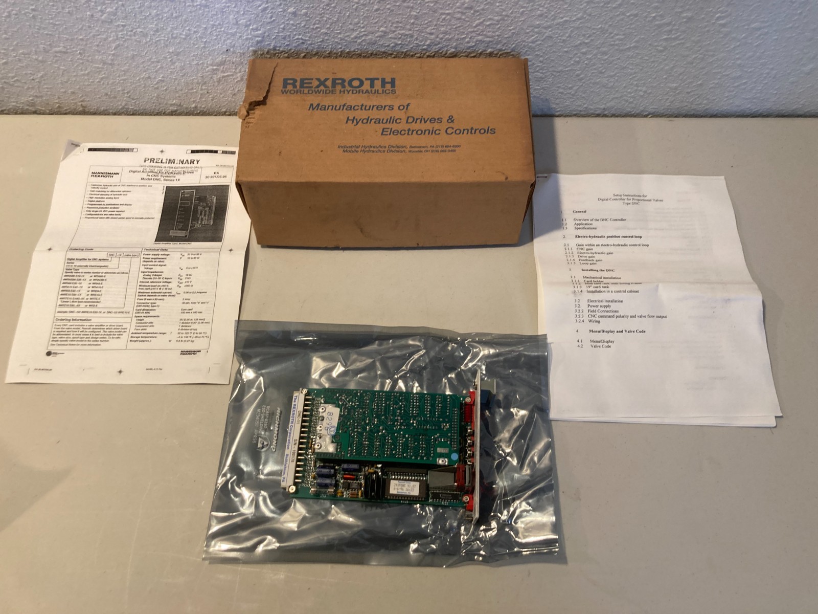Rexroth DNC-11 Hydraulic Valve Amplifier Controller Board S/N 160178 NOS Rexroth DNC-11 Hydraulic Valve Amplifier Controller Board S/N 160178 NOS