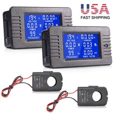 2X AC Digital Multimeter Ammeter Voltmeter LCD Display 80-260V 100A Energy Power picture