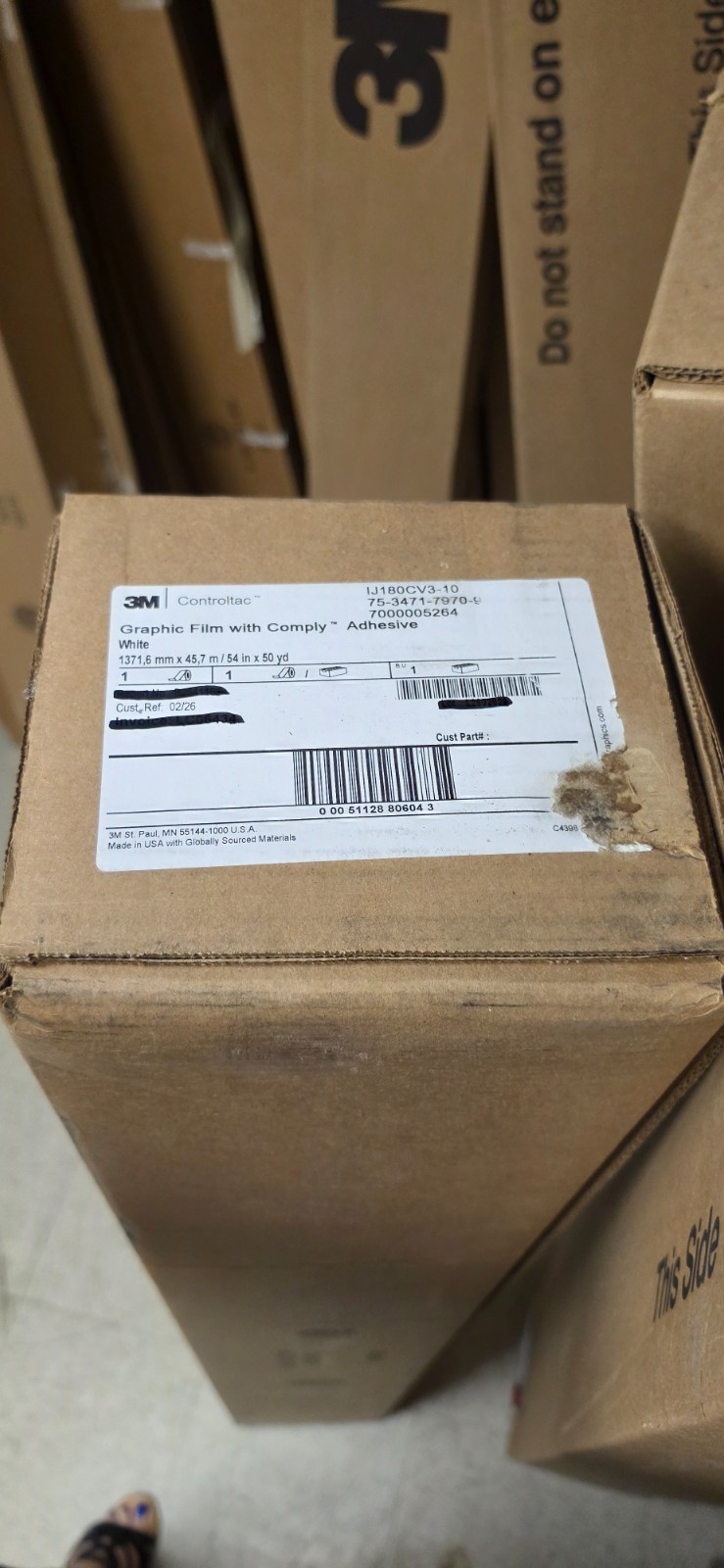 3M Controltac IJ180CV3-10 Graphic Film w Comply Adhesive - 54 3M Controltac IJ180CV3-10 Graphic Film w Comply Adhesive - 54