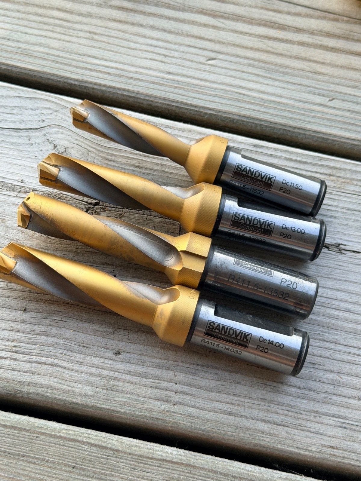 4x NOS Sandvik Coromant R411.5 Indexable Carbide Drills 11.5-14mm P20 Sweden 4x NOS Sandvik Coromant R411.5 Indexable Carbide Drills 11.5-14mm P20 Sweden
