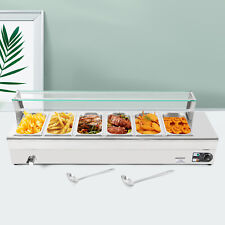 6 Pans 1.2KW Electric Bain Marie Buffet Server Commercial Countertop Food Warmer picture