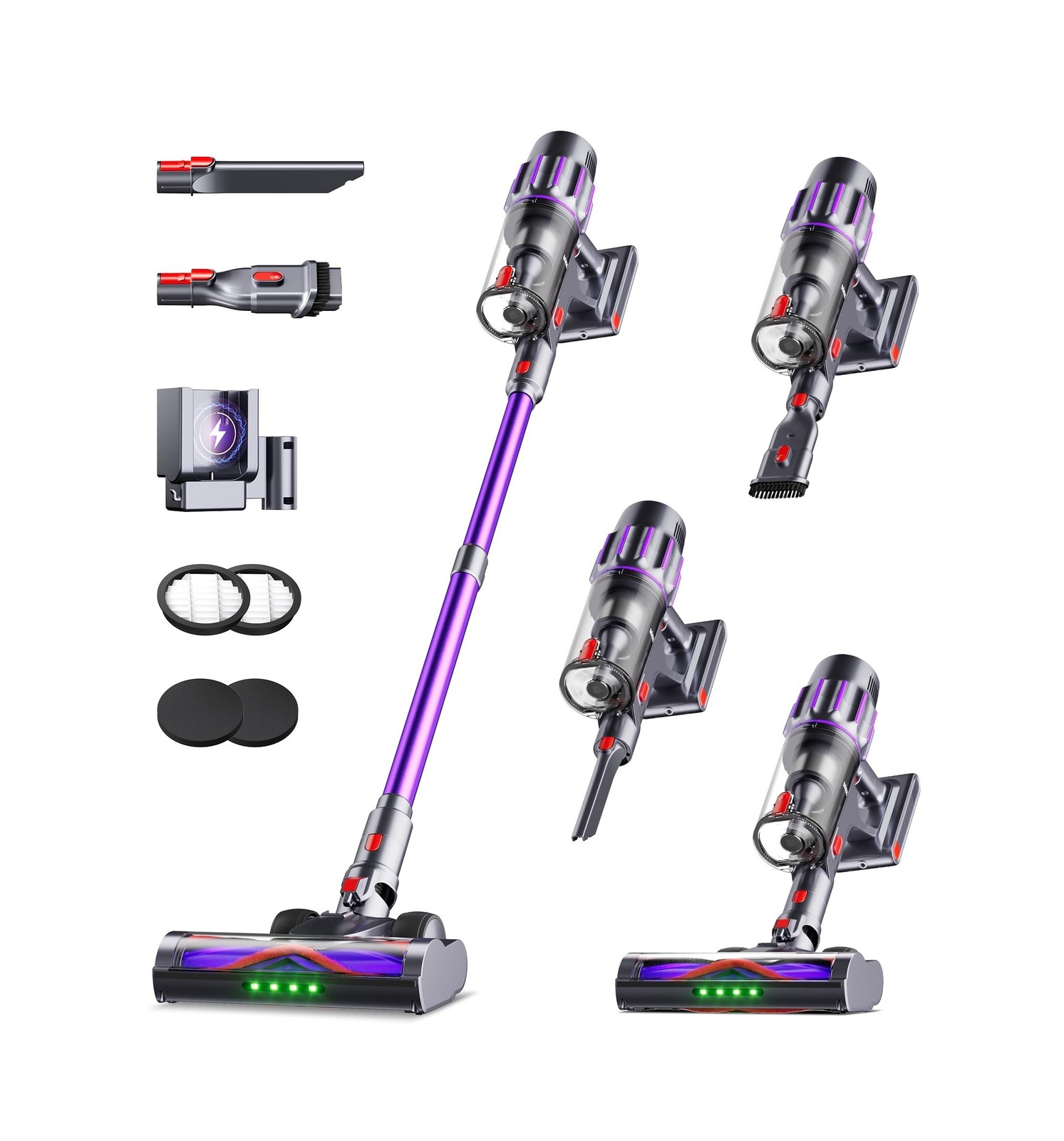 90Mins Cordless Vacuum Cleaner,Upgraded 650W 55KPA Cordless Stick Vacuum with... 90Mins Cordless Vacuum Cleaner,Upgraded 650W 55KPA Cordless Stick Vacuum with...