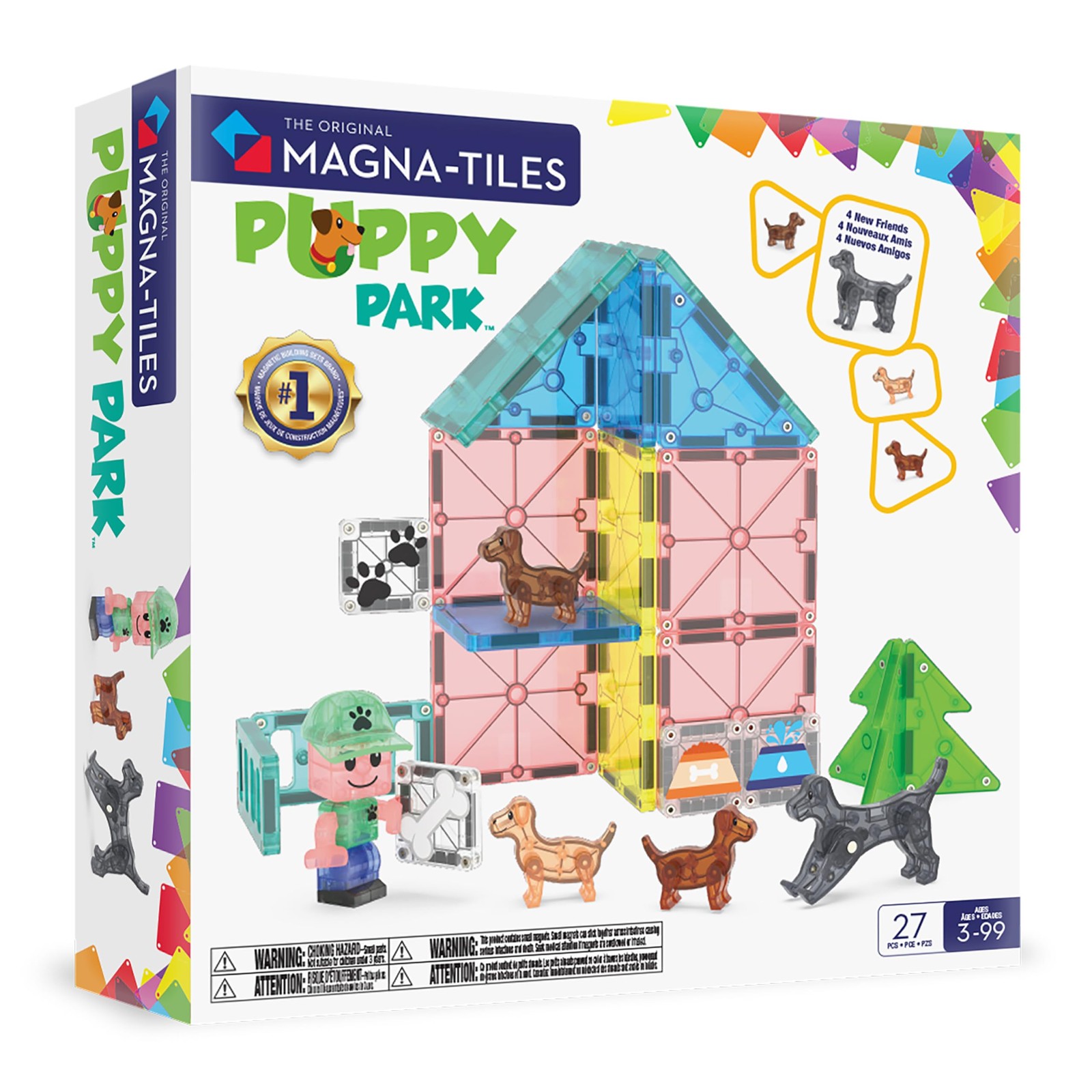 Magna-Tiles Puppy Park 27-Piece Magnetic Construction Set, The Original Magnetic Magna-Tiles Puppy Park 27-Piece Magnetic Construction Set, The Original Magnetic