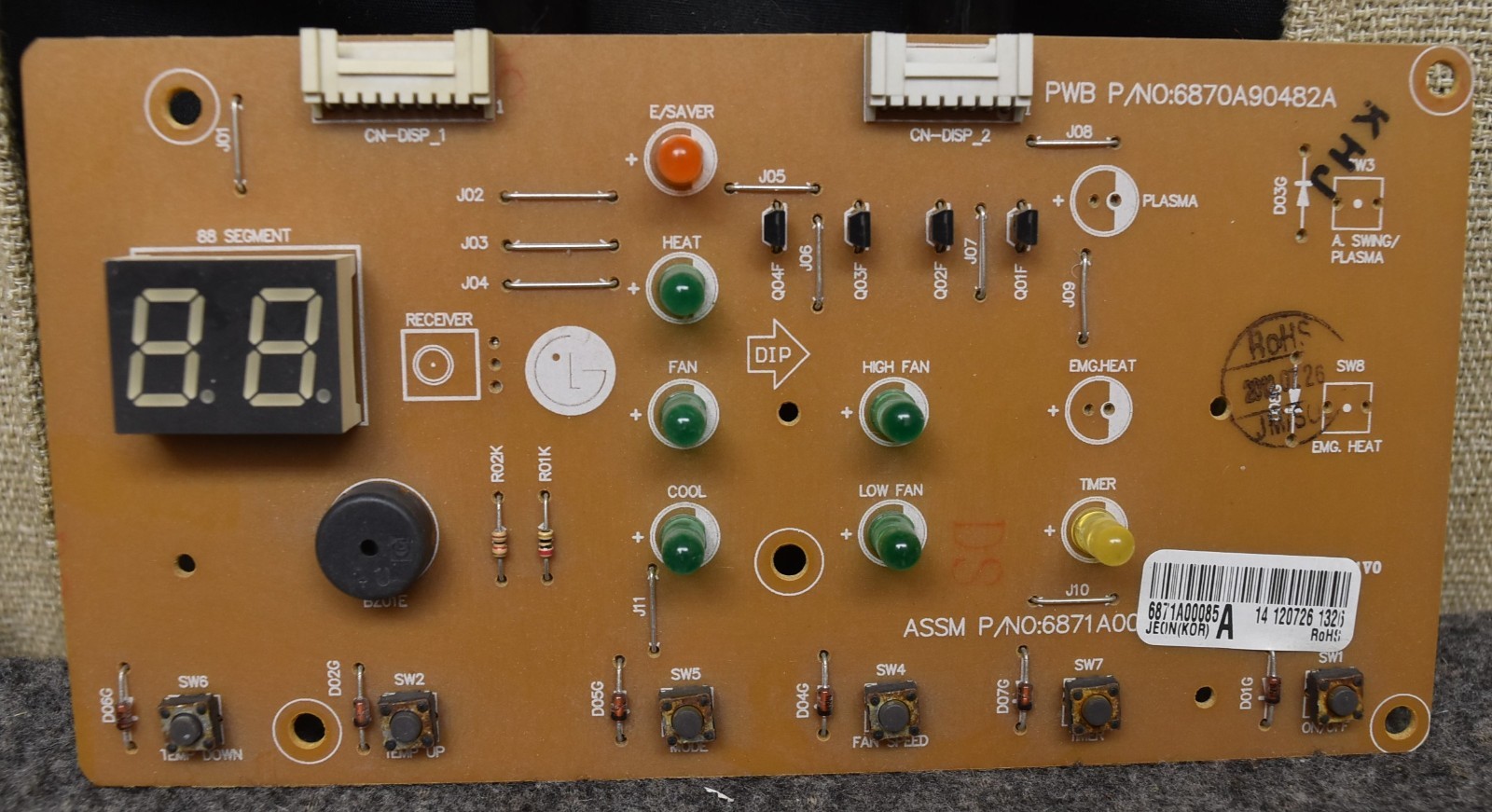 Display Control Board Fits LG Appliances 6870A90482A Display Control Board Fits LG Appliances 6870A90482A