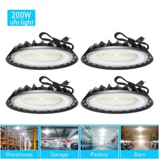 4 Pack 200W UFO Led High Bay Light Commercial Industrial Factory Light 90-277V picture