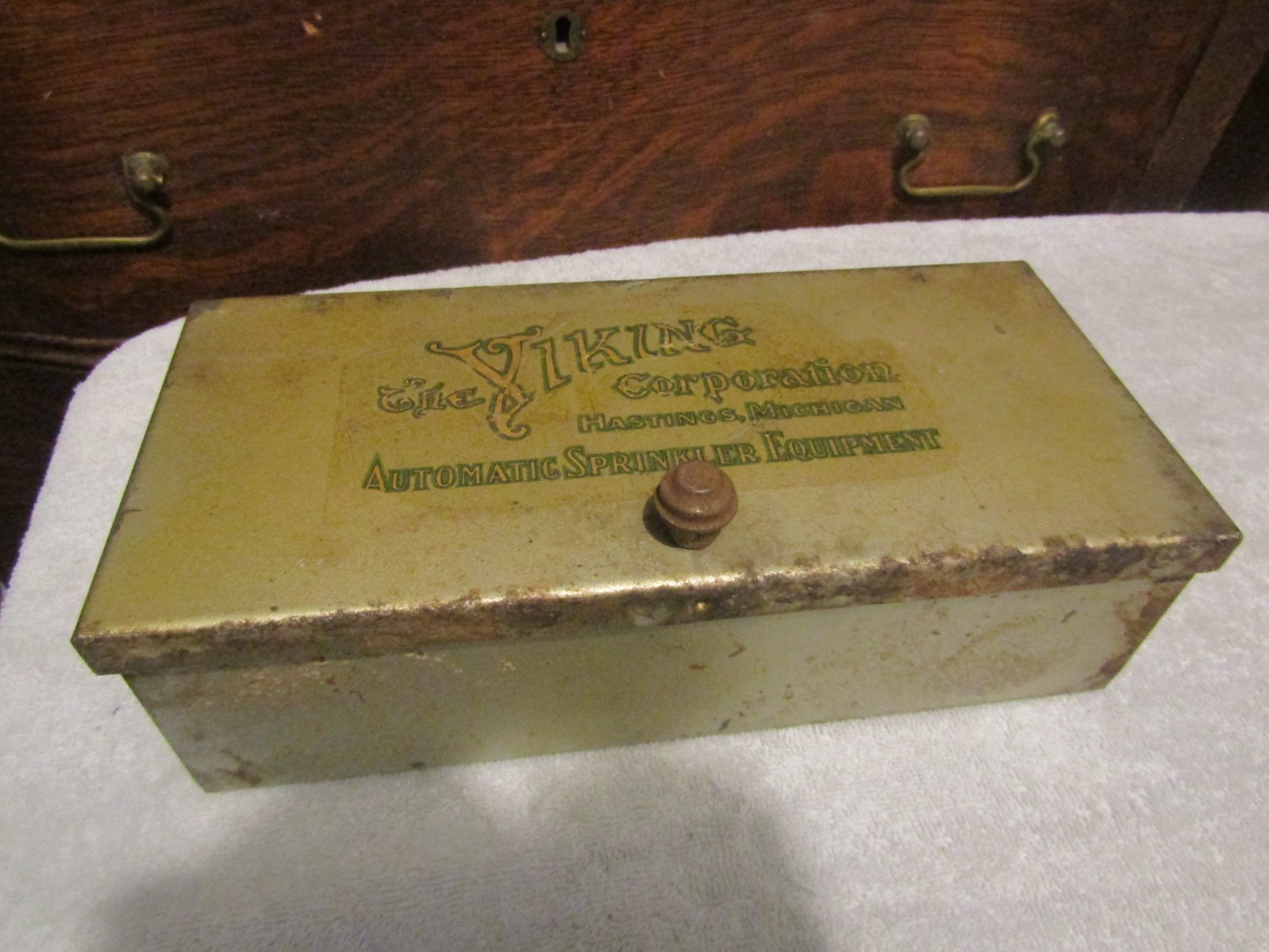 Antique Vintage Viking Corp. Hastings Mich Automatic Sprinkler Equipment Box Antique Vintage Viking Corp. Hastings Mich Automatic Sprinkler Equipment Box