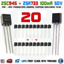 20pcs 10 pairs of 2SA733 & 2SC945 A733 C945, TO-92 audio transistor KCS945 USA picture