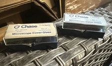 Vintage Chase 1 oz 22x22mm no.1 & no.2 thickness microscope cover glass picture