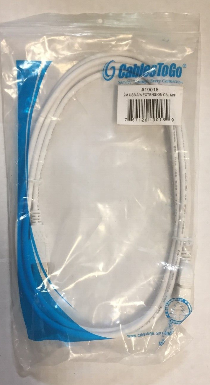 CABLESTOGO #19018 2M USB A/A EXTENSION CBL M/F 757120190189 CABLESTOGO #19018 2M USB A/A EXTENSION CBL M/F 757120190189