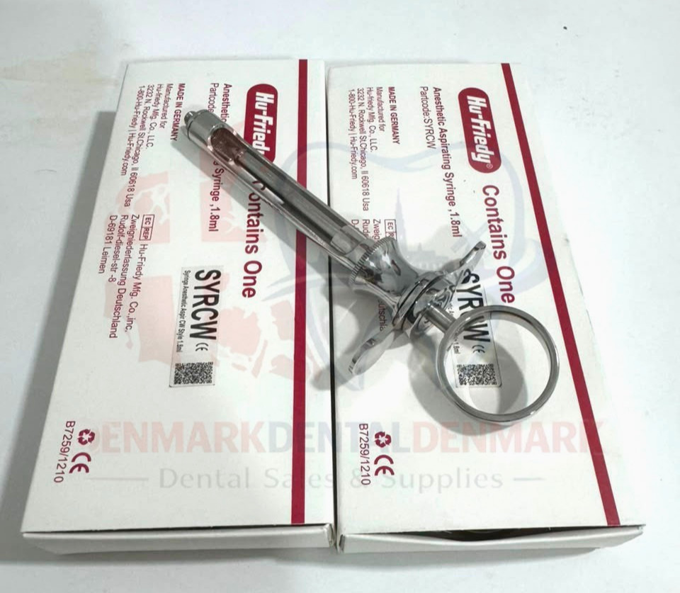 Lot of 12 Pc Hu-Friedy CW Style Dental Anesthetic Aspirating 1.8ml Syringe SYRCW