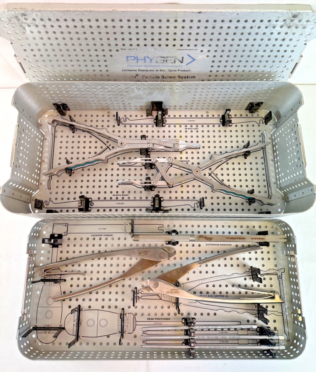 Phygen Allez Spine Laguna Pedicle Instrument Set 2 w/ Case Neuro Spine Phygen Allez Spine Laguna Pedicle Instrument Set 2 w/ Case Neuro Spine
