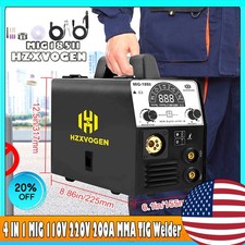 HZXVOGEN 5-in-1 Multi-Process Welder 200A MIG Gas/Gasless TIG MMA LCD Display US picture