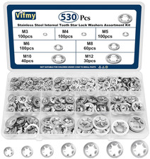 530PCS Internal Tooth Star Lock Washer, 304 Stainless Steel Push Nuts Assortment picture