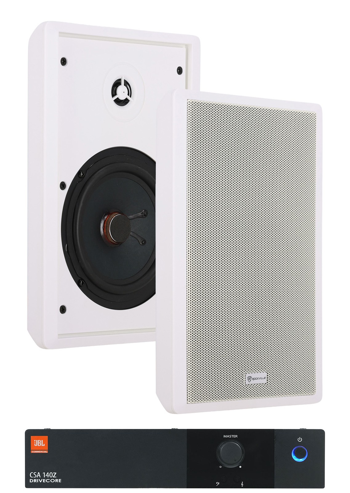 JBL CSA 140Z Commercial 70v Amplifier+(2) White 5.25