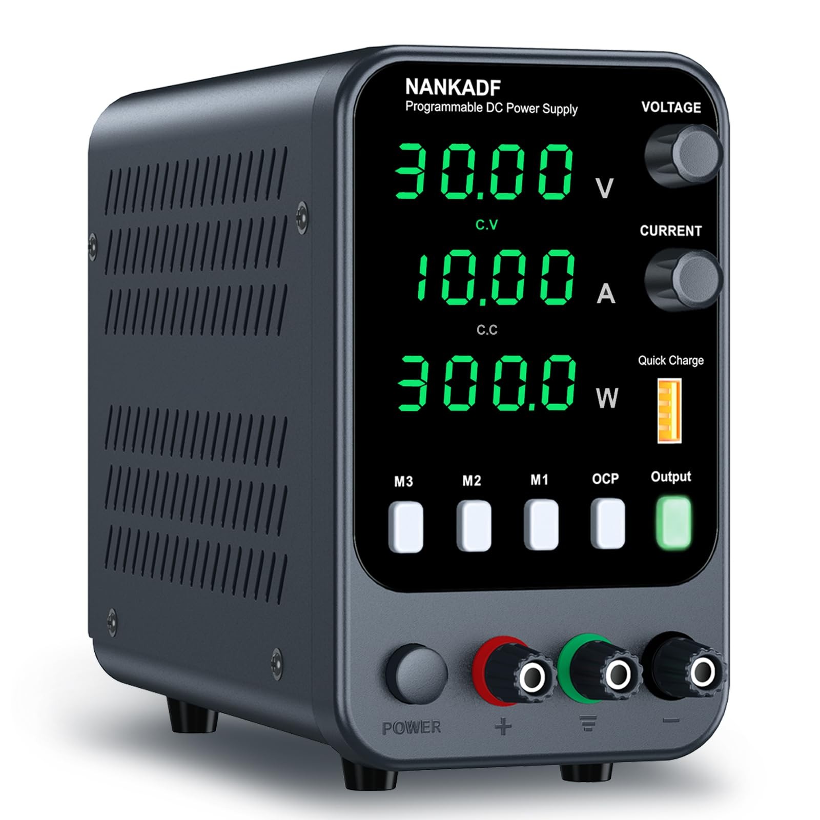 NANKADF DC Power Supply, 30V 10A Bench 10A, Black(Memory Presets) NANKADF DC Power Supply, 30V 10A Bench 10A, Black(Memory Presets)