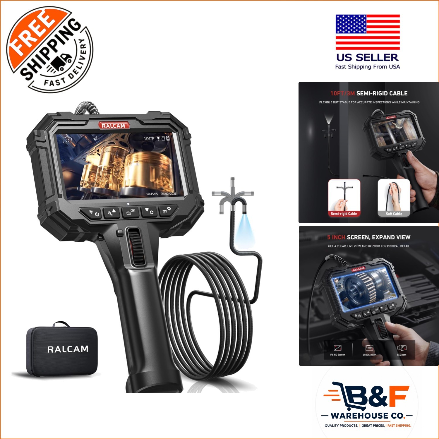 Versatile 10FT Articulating Borescope with 4400mAh Battery for Clear Inspections Versatile 10FT Articulating Borescope with 4400mAh Battery for Clear Inspections