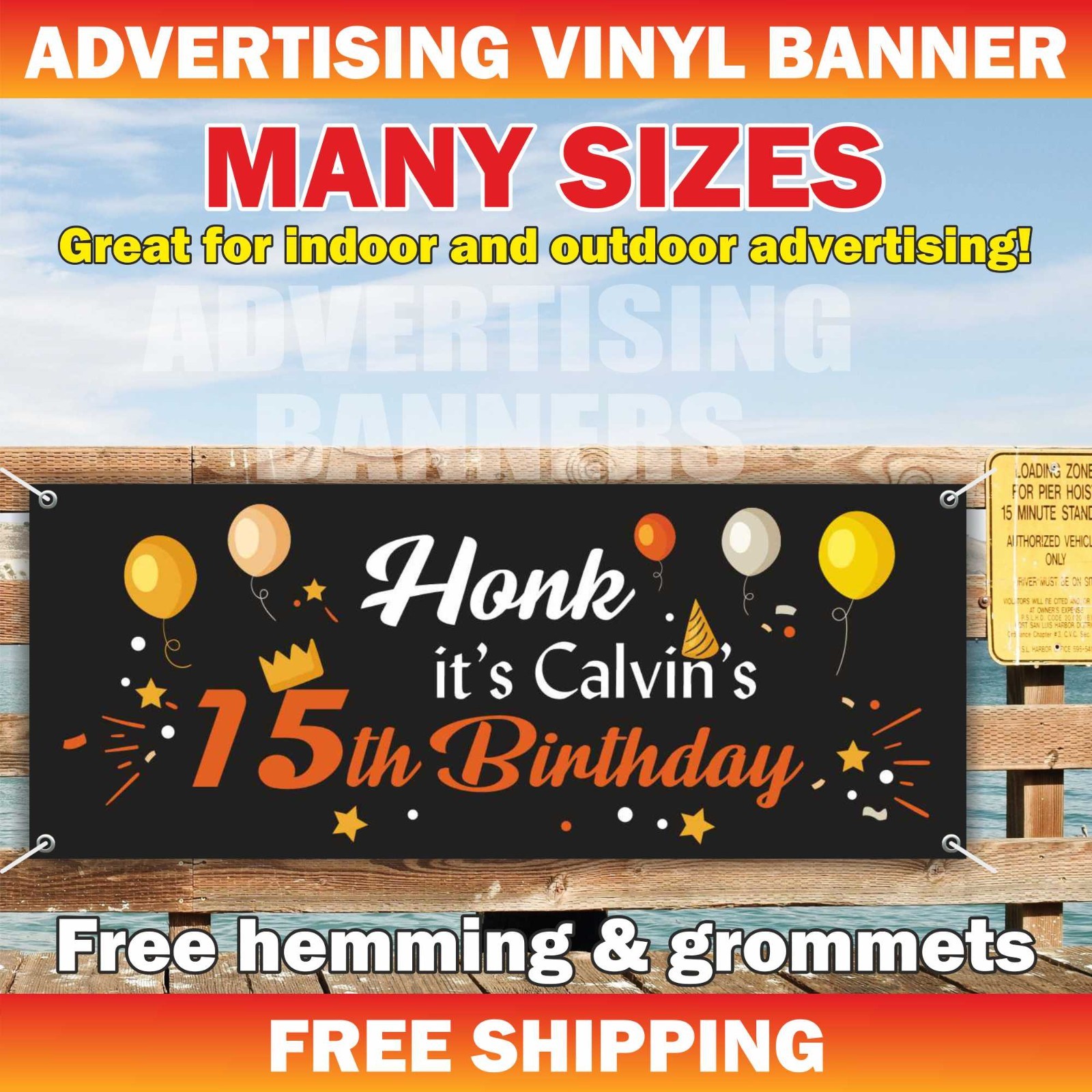 Happy 80th Birthday Advertising Banner Vinyl Sign Custom Name Text Event Holiday Happy 80th Birthday Advertising Banner Vinyl Sign Custom Name Text Event Holiday