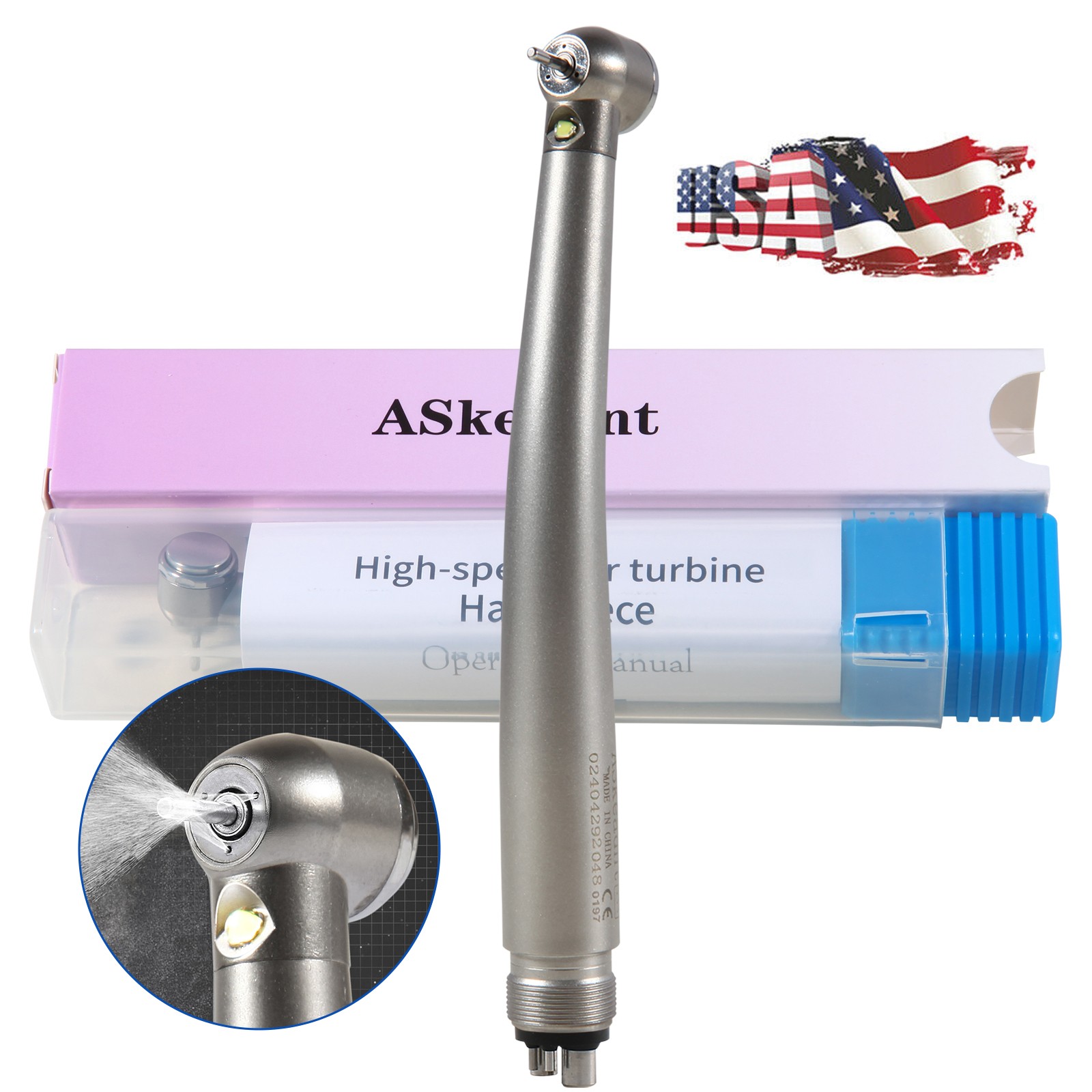 NSK Style Dental Fiber Optic LED E-generator High Speed Handpiece Turbine 4 HOLE NSK Style Dental Fiber Optic LED E-generator High Speed Handpiece Turbine 4 HOLE
