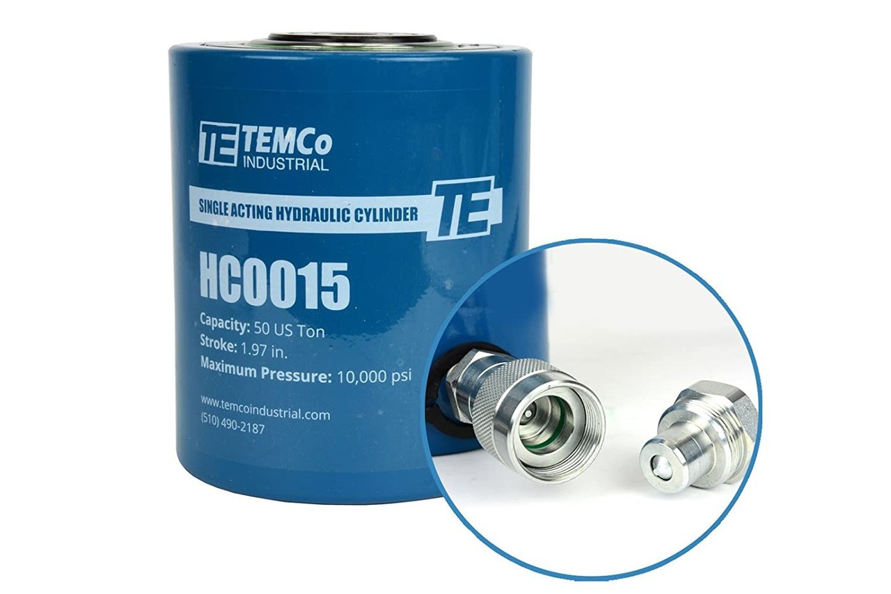 TEMCo HC0015 - Hydraulic Cylinder Ram Single Acting 50 TON 2