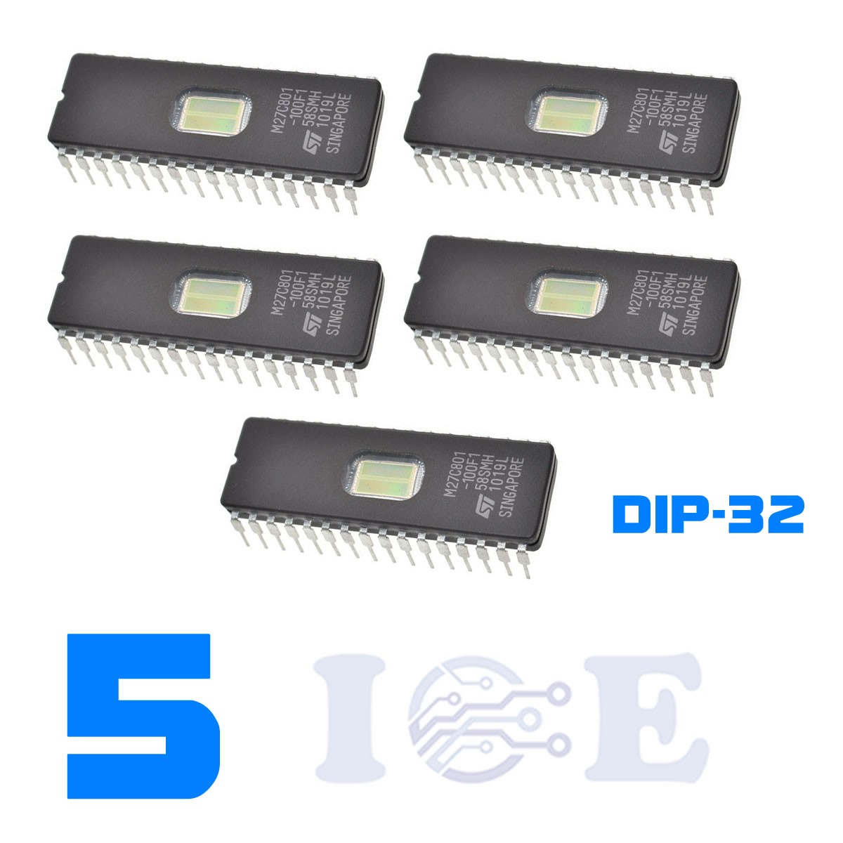 5pcs M27C801-100F1 UV EPROM M27C801 8MBIT 100NS DIP32 27C801 Memory IC chip USA 5pcs M27C801-100F1 UV EPROM M27C801 8MBIT 100NS DIP32 27C801 Memory IC chip USA