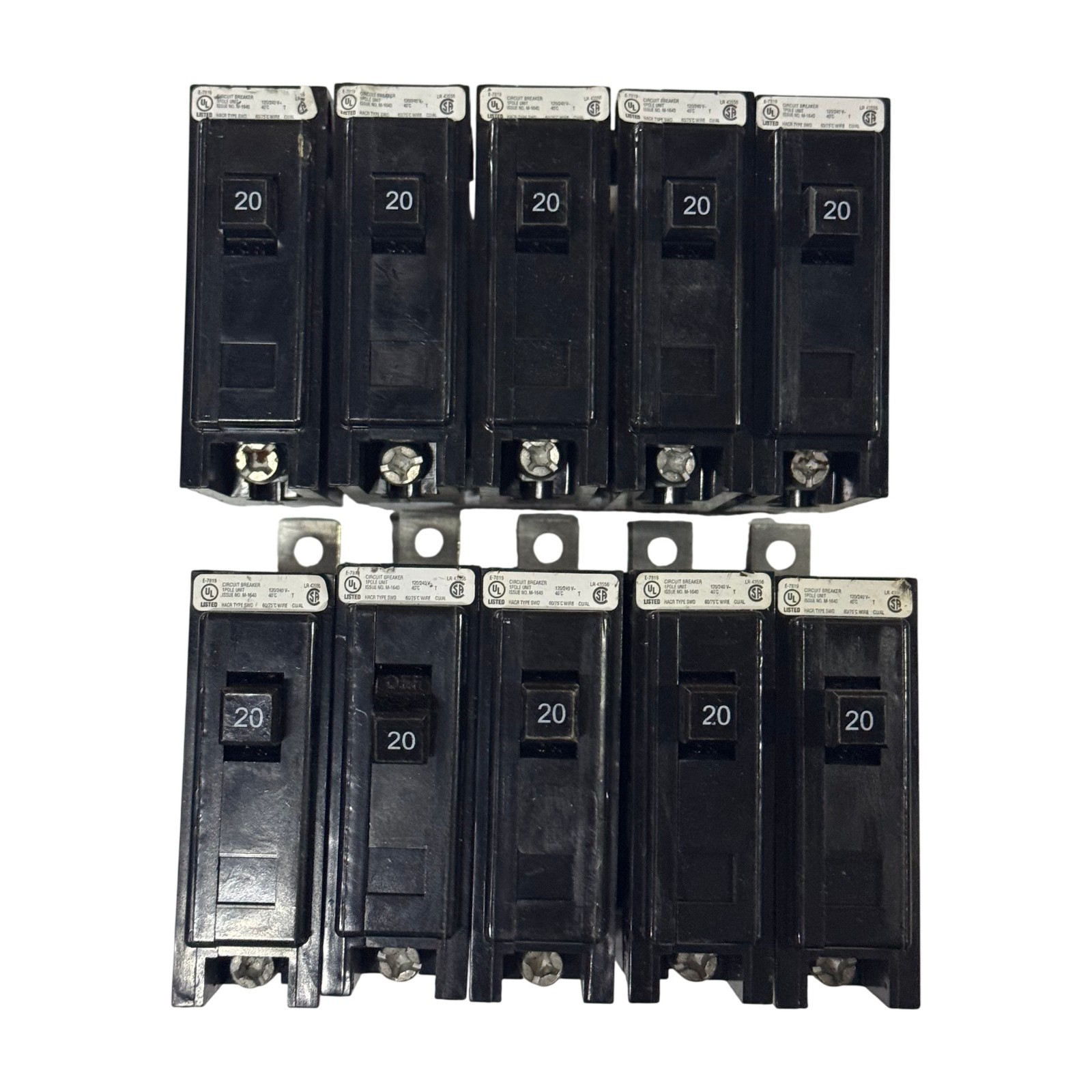 LOT OF 10 Eaton QBHW1020 1P 20A Circuit Breaker LOT OF 10 Eaton QBHW1020 1P 20A Circuit Breaker