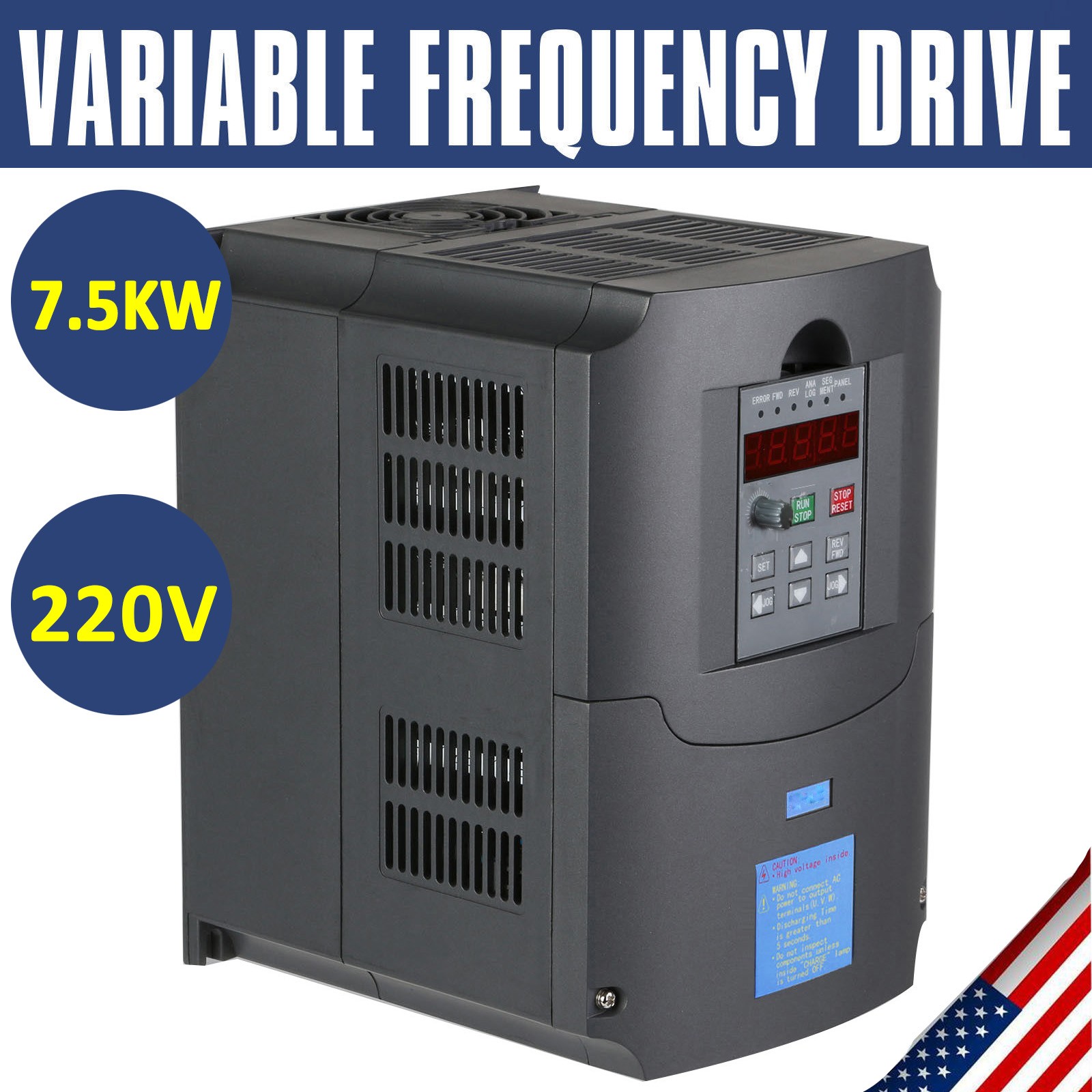 7.5KW 10HP 220V Single To 3 Phase Variable Frequency Drive Inverter CNC VFD VSD 7.5KW 10HP 220V Single To 3 Phase Variable Frequency Drive Inverter CNC VFD VSD