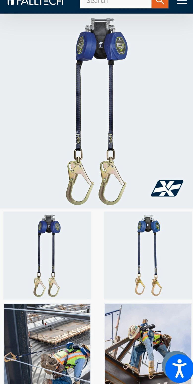 FallTech EdgeCore FT-X Class 2 LE SRL 8' Rebar Hooks 84108TP3