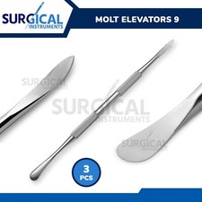 3 Pcs Periosteal Molt #9 Elevator Surgical Dental Instruments German Grade picture