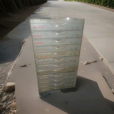 Vintage Equipto  12  Industrial Metal Storage Parts Cabinet. Carbon resistor lot picture