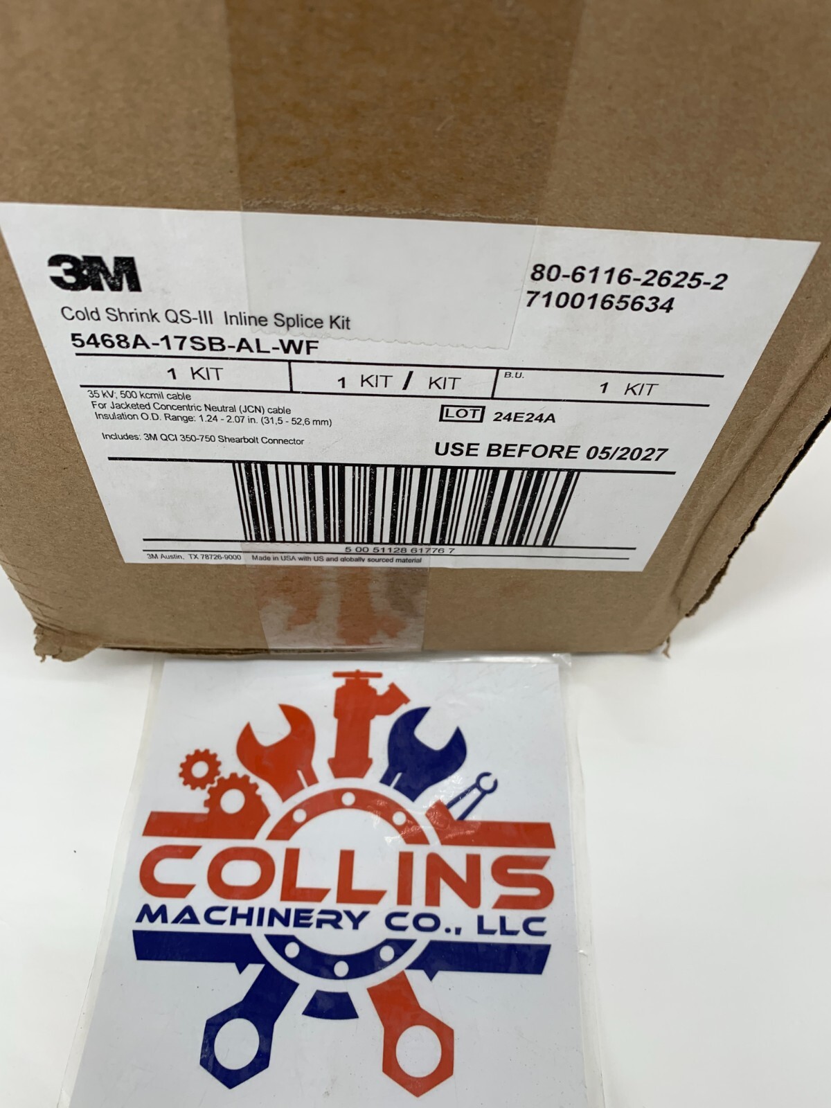 3M 5468A-17SB-AL-WF Cold Shrink QS-III In-Line Splice Kits 35kV 500kcmil Cable