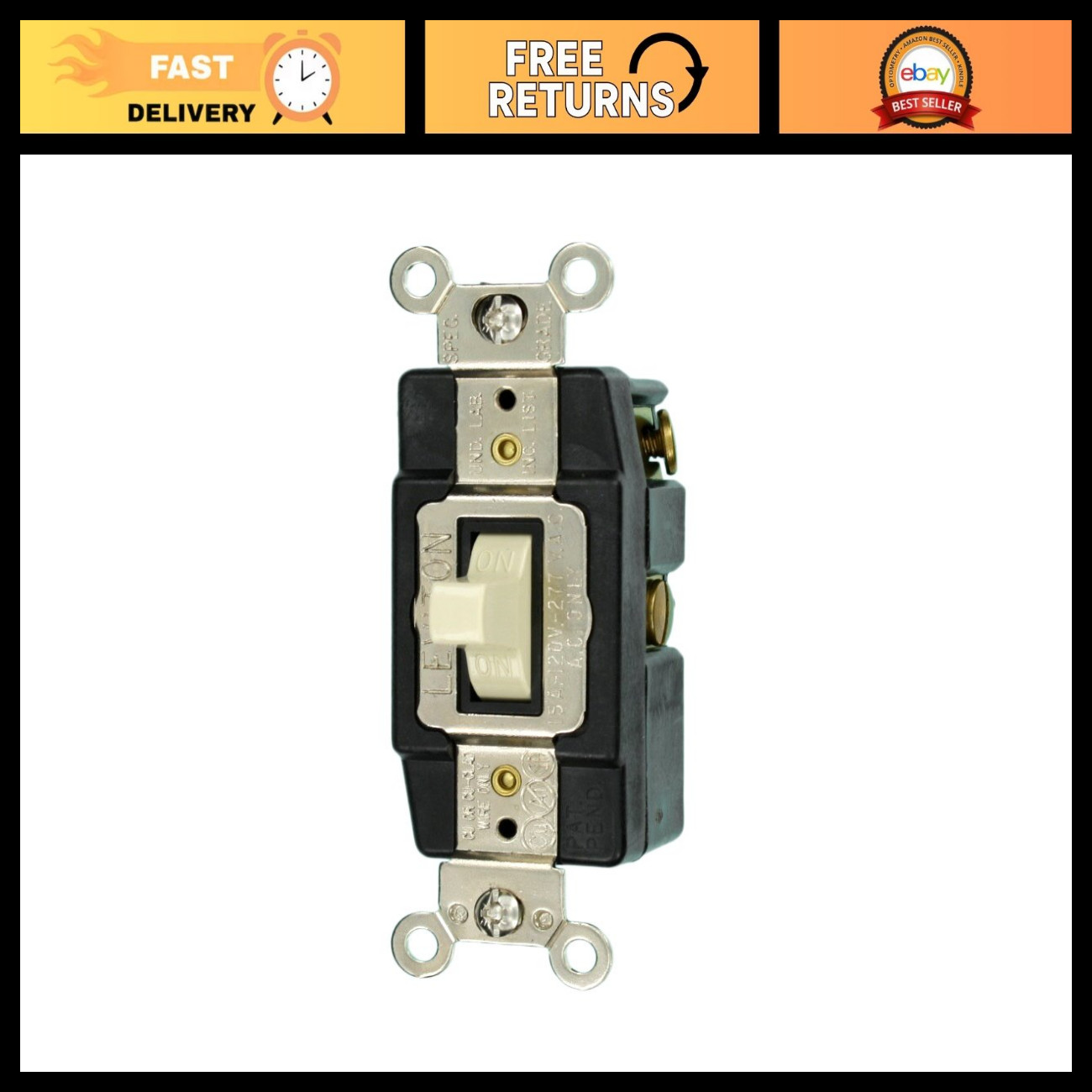 15 Amp Toggle Double-Throw Momentary Contact AC Quiet Switch, Heavy Duty, Ivory 15 Amp Toggle Double-Throw Momentary Contact AC Quiet Switch, Heavy Duty, Ivory