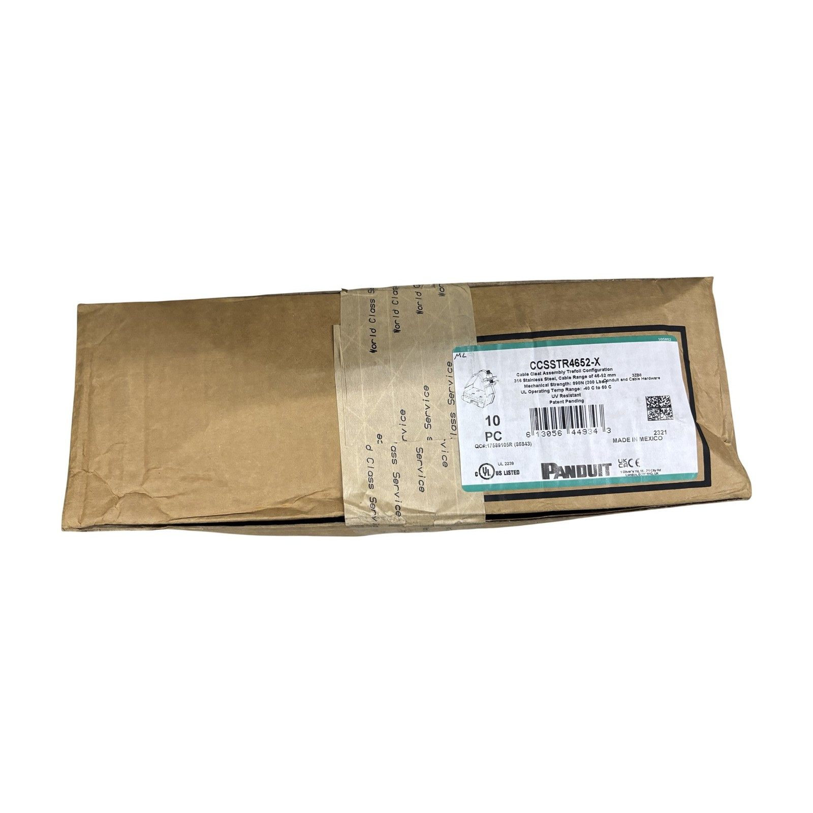 LOT OF 10 Panduit CCSSTR4652-X 316 SS Cable Cleat Trefoil Configuration