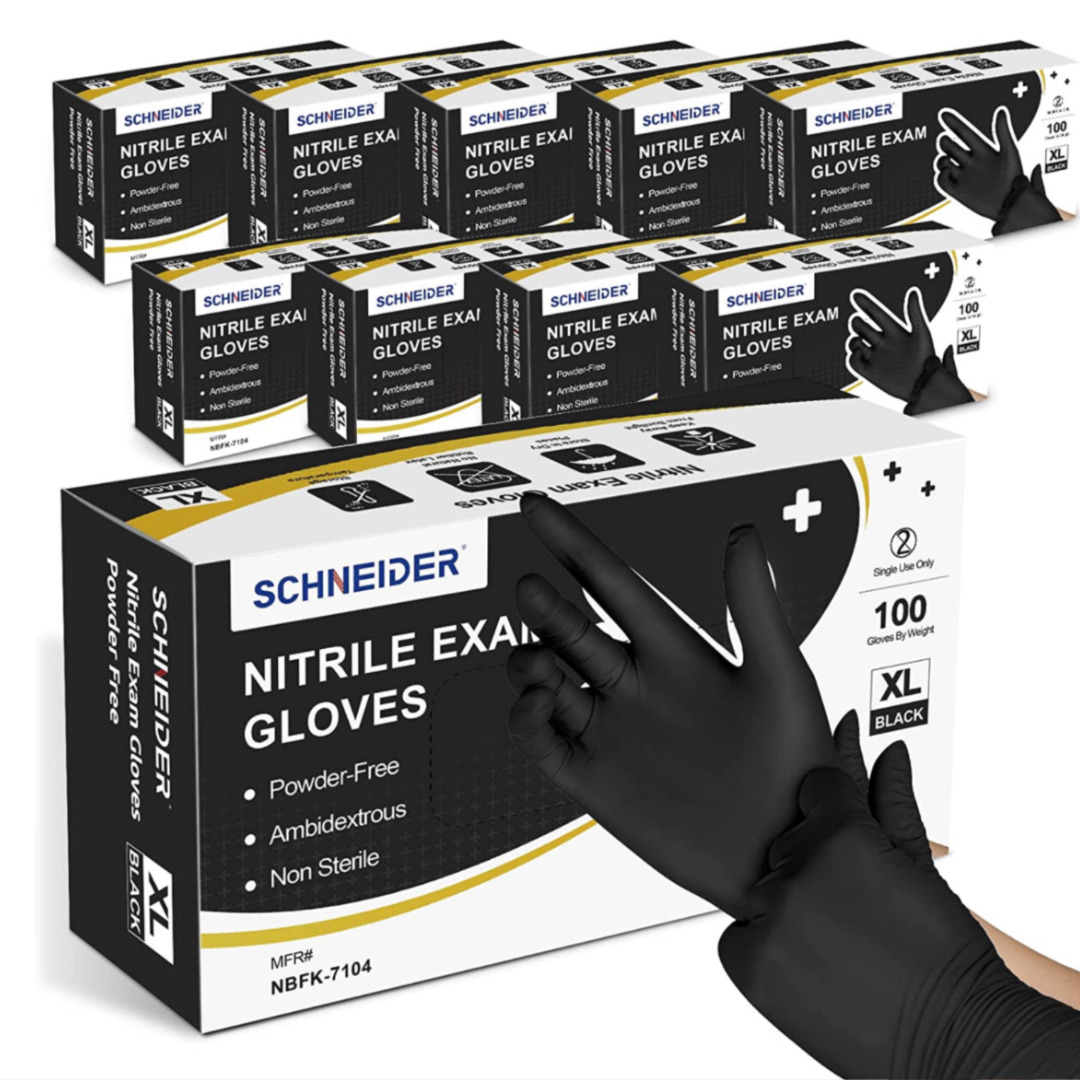 Black Nitrile Disposable Gloves 5 Mil, Latex & Powder Free