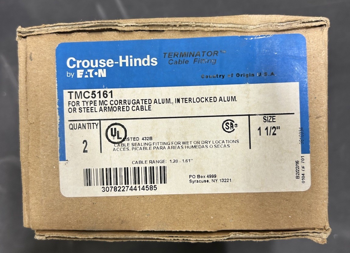 NIB - Crouse Hinds - TMC5161 - Cooper Crouse-Hinds Cord Grip Gland Mc Cable