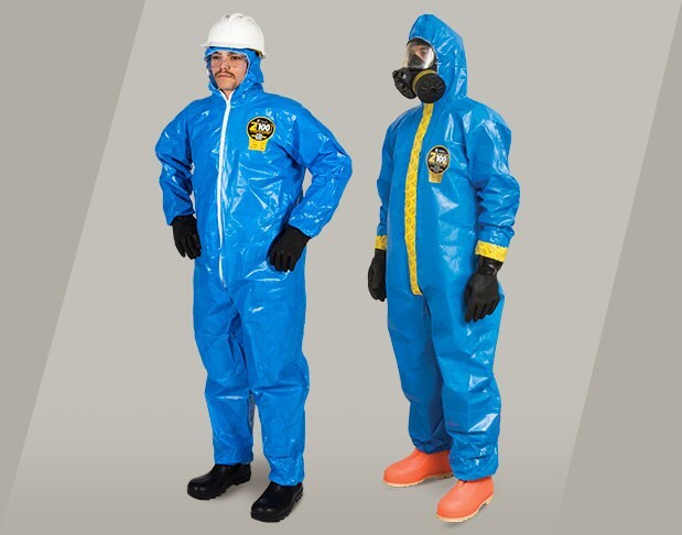 Kappler Zytron 100XP Chemical Coverall Suit w/ Hood - Z1S414XP Blue 4X - QTY 12 Kappler Zytron 100XP Chemical Coverall Suit w/ Hood - Z1S414XP Blue 4X - QTY 12