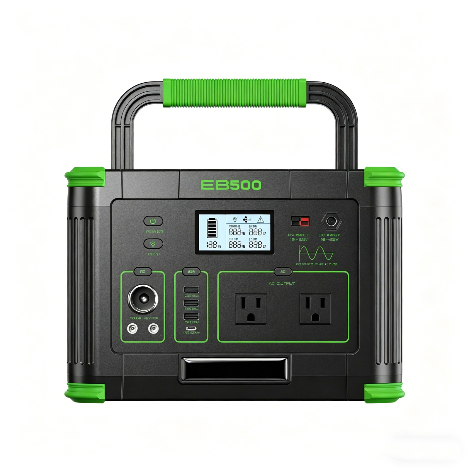 NEW 500W 519Wh Lithium-ion Battery Power Station Portable Solar Generator RV