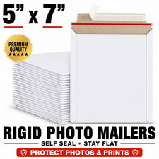 5x7 Rigid Photo Mailers White Self Seal Stay Flat Cardboard Envelopes picture
