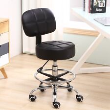 KKTONER Rolling Stool Height Adjustable Task Work Drafting Chair with Back Black picture