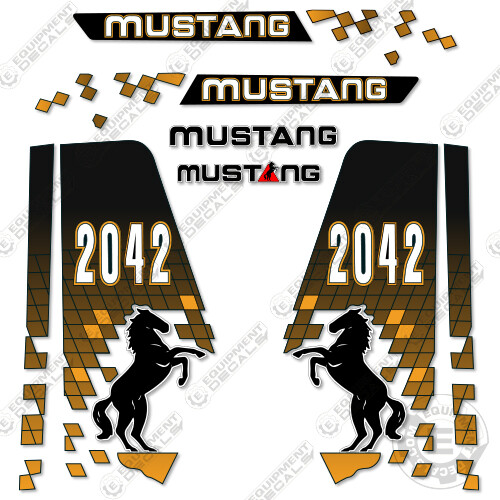 Fits Mustang 2042 Decal Kit Skid Steer Replacement Stickers - 3M Vinyl