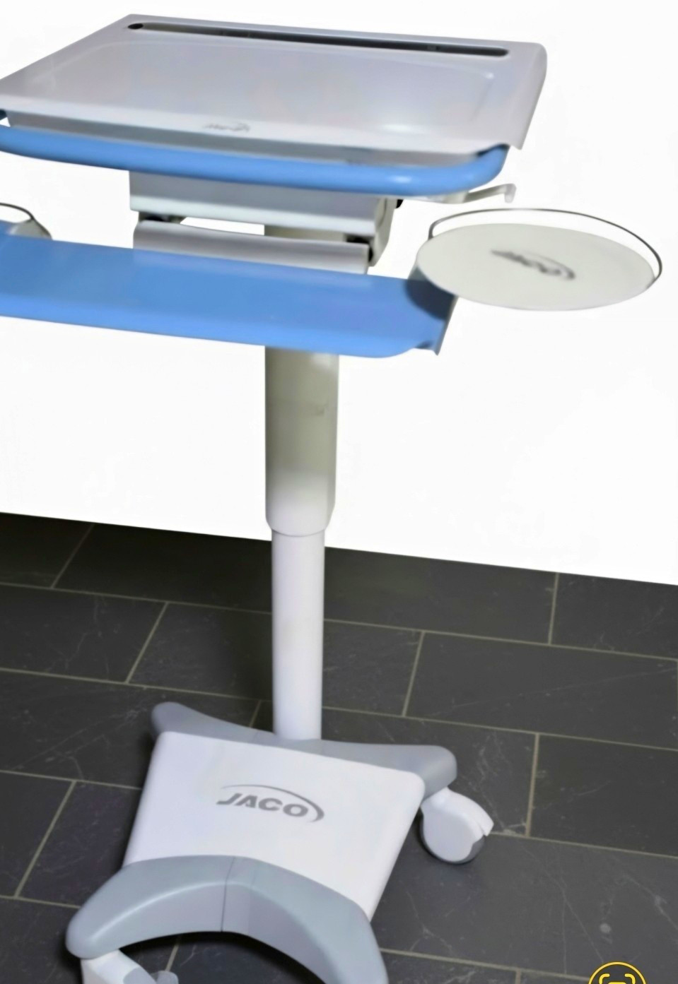 JACO 210 Medical Laboratory Instrument Stand Cart w/ Wheels, 1 Shelf