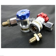 1 Pair Adjustable AC R134a High Low Quick Coupler Connector Adapter 1/4