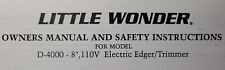 Mantis Little Wonder Electric Walk Beh Edger Trimmer D-4000 Owner & Parts Manual picture